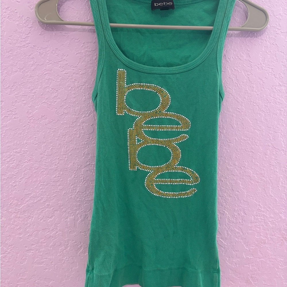 Bebe Emerald Green Ribbed Top